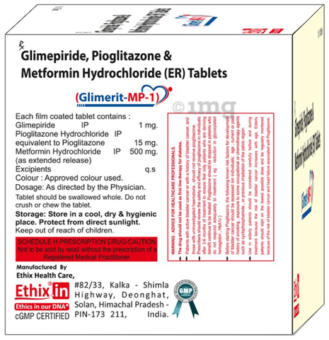 Glimerit-MP 1 Tablet ER image Glimerit-MP 1 Tablet ER image
