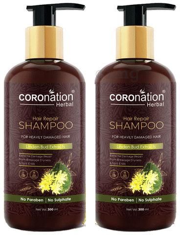 Coronation Herbal Linden Bud Extracts Hair Repair Shampoo (300ml Each): Buy  combo pack of 2 bottles at best price in India | 1mg