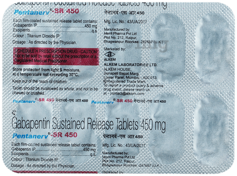 Pentanerv 450mg Tablet SR image