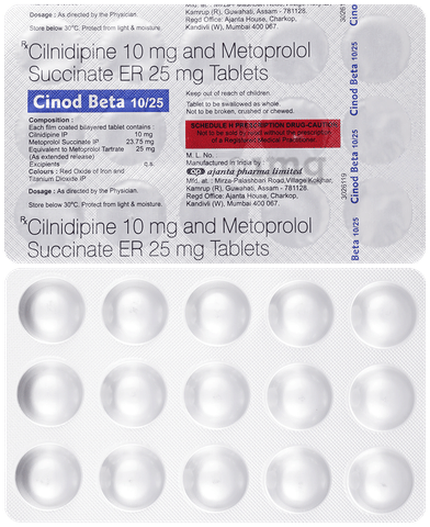 Cinod Beta 10/25 Tablet ER image Cinod Beta 10/25 Tablet ER image