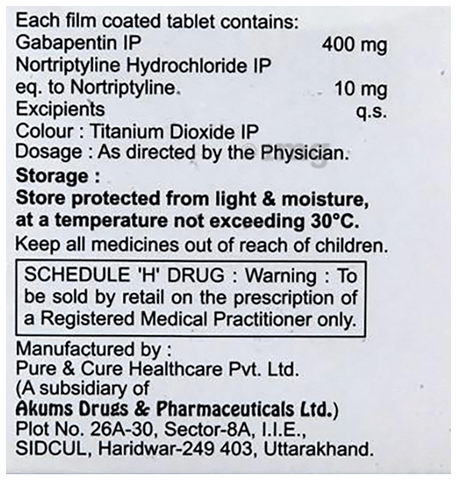 Laregab NT 400mg/10mg Tablet