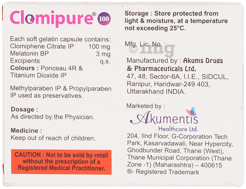 Clomipure 100 Capsule image Clomipure 100 Capsule image