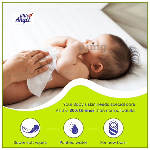 Little Angel Super Soft Cleansing Baby Wipes with Aloe Vera