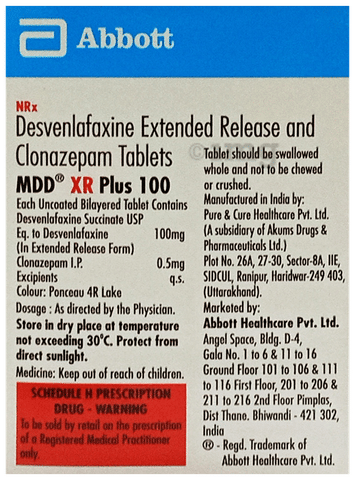 MDD XR Plus 100 Tablet image MDD XR Plus 100 Tablet image