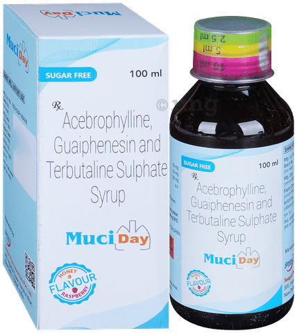 Muciday Syrup Honey Raspberry Sugar Free