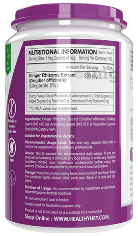 HealthyHey Ginger Extract Vegetable Capsule image