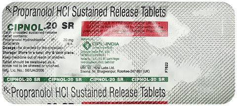 Cipnol 20 SR Tablet image Cipnol 20 SR Tablet image