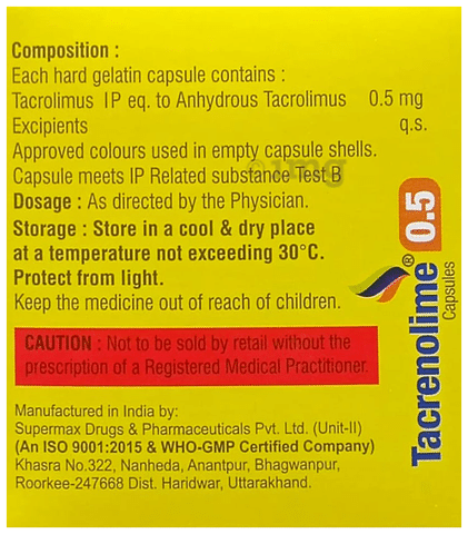 Tacrenolime 0.5 Capsule