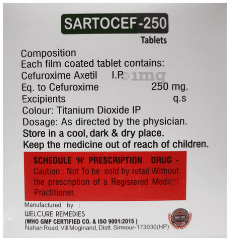 Sartocef 250 Tablet image
