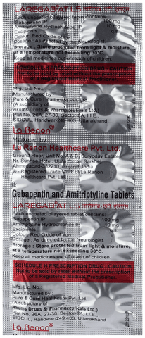 Laregab AT LS 100mg/10mg Tablet image Laregab AT LS 100mg/10mg Tablet image