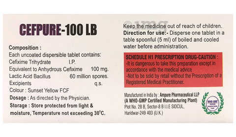 Cefpure 100 LB Tablet image Cefpure 100 LB Tablet image