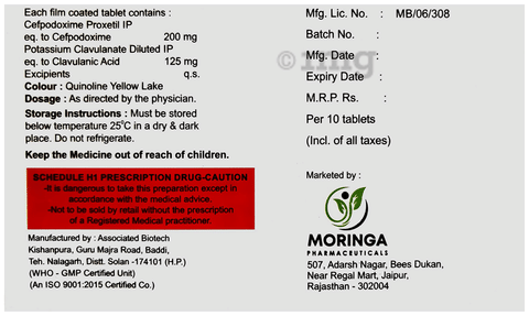 Moricef-CV 200 Tablet image