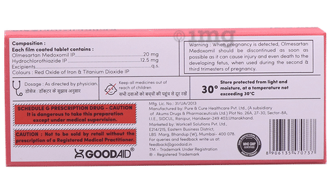 Goodsartan H 20 Tablet image Goodsartan H 20 Tablet image