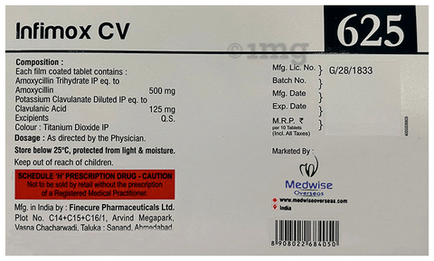 Infimox CV 625 Tablet image Infimox CV 625 Tablet image
