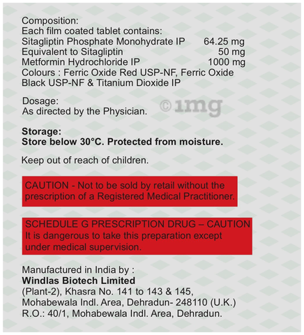 Sitavin M 50/1000 Tablet image Sitavin M 50/1000 Tablet image