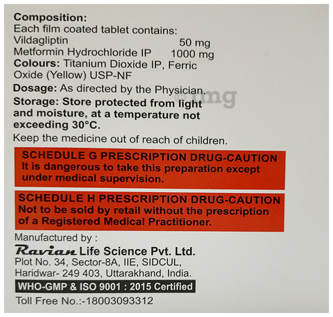 Vildarize M 1000mg/50mg Tablet