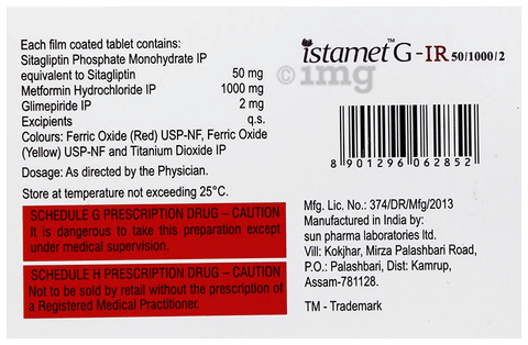 Istamet G 50mg/2mg/1000mg Tablet IR