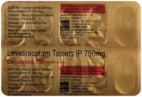 Levacetam 750mg Tablet image