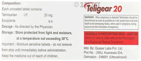 Teligear 20 Tablet image Teligear 20 Tablet image