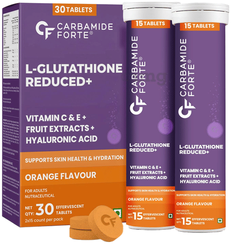 carbamide forte glutathione Carbamide Forte L-Glutathione Reduced+ Effervescent Tablet (15 Each)  Orange: Buy box of 2.0 bottles at best price in India