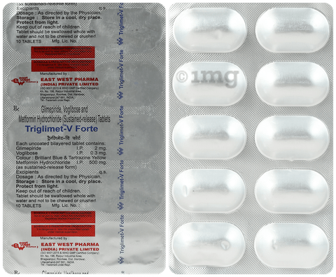 Triglimet V Forte 2mg/500mg/0.3mg Tablet SR