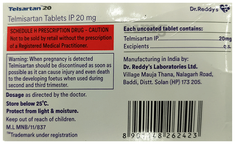 Telsartan 20 Tablet image