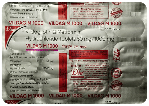 Vildag M 1000 Tablet image