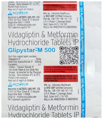 Glipystar-M 500 Tablet image Glipystar-M 500 Tablet image