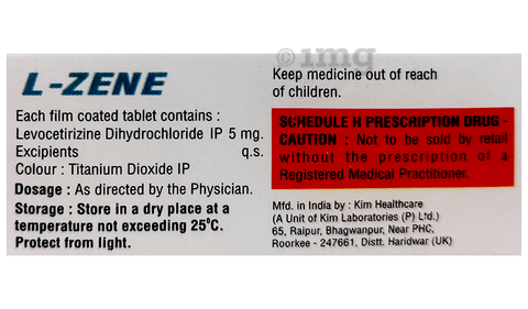 L Zene 5mg Tablet image L Zene 5mg Tablet image