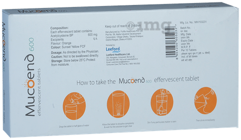 Mucoend 600mg Effervescent Tablet Orange Sugar Free image