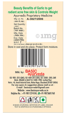 Basic Ayurveda Lahsun (Garlic) Tablet image Basic Ayurveda Lahsun (Garlic) Tablet image