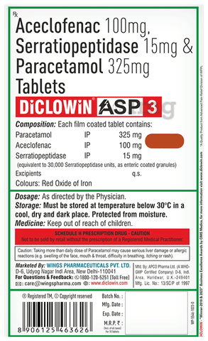 Diclowin ASP 3 Tablet