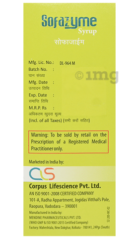 Sofazyme Syrup Palatable No Added Sugar image
