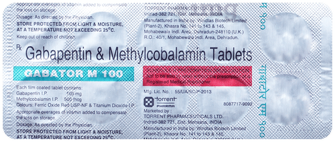 Gabator M 100mg/500mcg Tablet image Gabator M 100mg/500mcg Tablet image