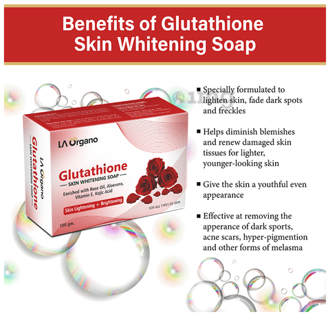 glutathione kumkumadi skin whitening soap reviews La Organo Glutathione Kumkumadi Skin Lightening & Brightening Soap - 1 main image 1