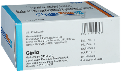 Ciplar Plus 10 Tablet SR image Ciplar Plus 10 Tablet SR image