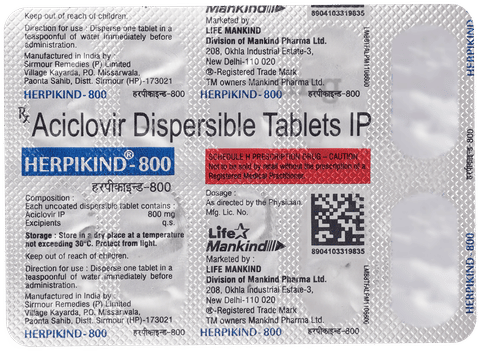 Herpikind 800mg Tablet image Herpikind 800mg Tablet image
