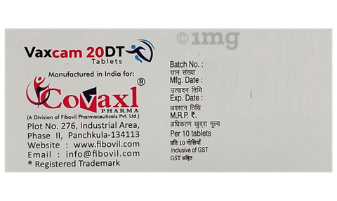 Vaxcam 20mg Tablet DT image