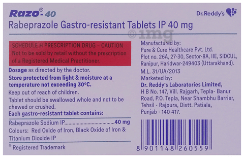 Razo 40mg Tablet image