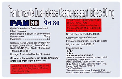 PAN 80mg Tablet image