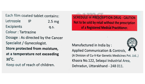 Letrozar 2.5 Tablet Letrozar 2.5 Tablet