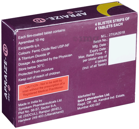 Apraize 10 Tablet image