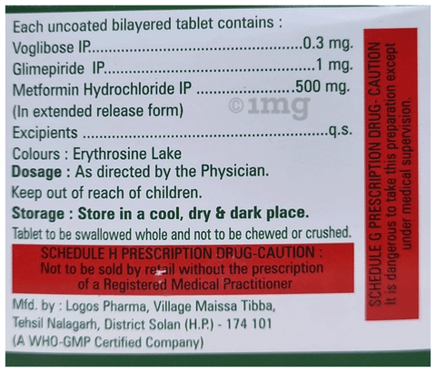 Trivoglicad 1mg/500mg/0.3mg Tablet ER image