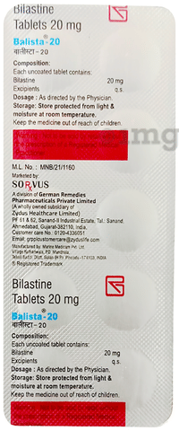 Balista 20 Tablet image Balista 20 Tablet image
