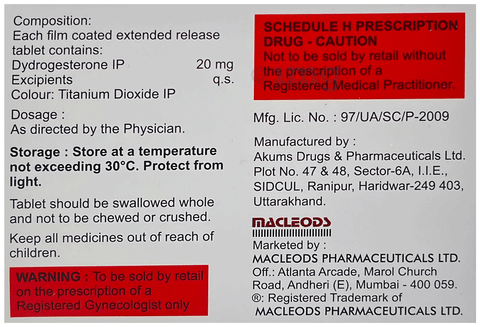 Dydrowell SR 20 Tablet image Dydrowell SR 20 Tablet image