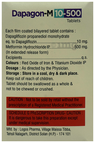 Dapagon-M 10/500 Tablet ER image Dapagon-M 10/500 Tablet ER image