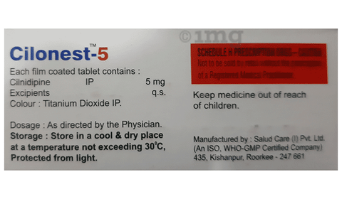 Cilonest 5 Tablet image Cilonest 5 Tablet image