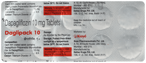 Daglipack 10mg Tablet image Daglipack 10mg Tablet image