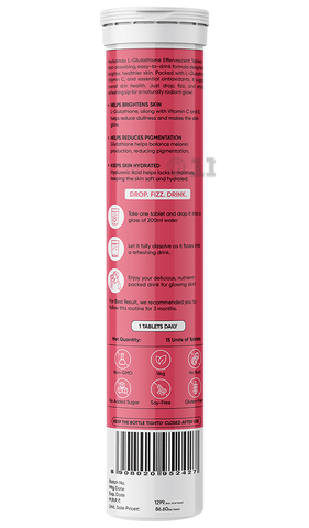 nad glutathione iv Herbal Max L-Glutathione Effervescent Tablet (15 Each) Watermelon &  Strawberry Combination: Buy box of 1.0 Bottle at best price in India
