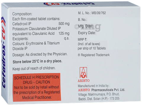 Cefadrox-CV 500/125 Tablet image